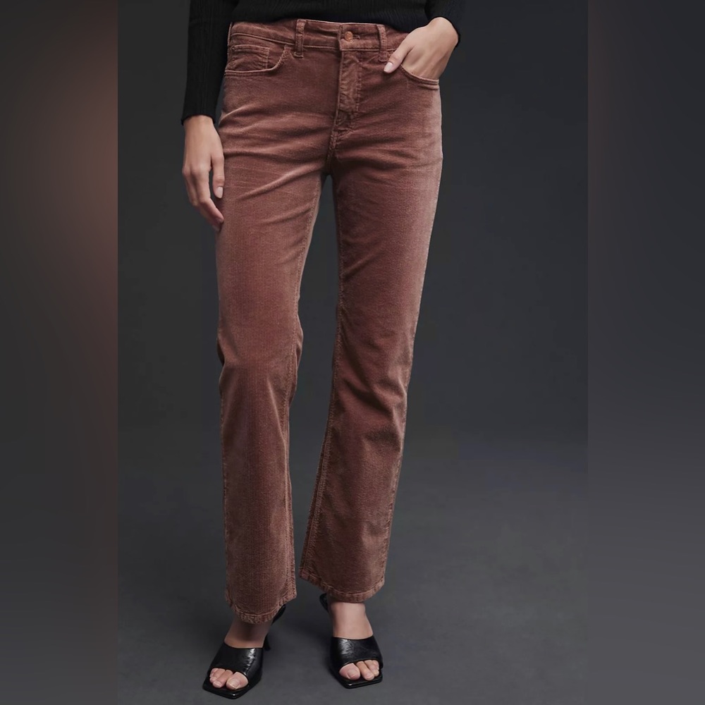 Anthropologie The Yaya Mid-Rise Crop Flare Corduroy Jeans